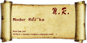Modor Réka névjegykártya